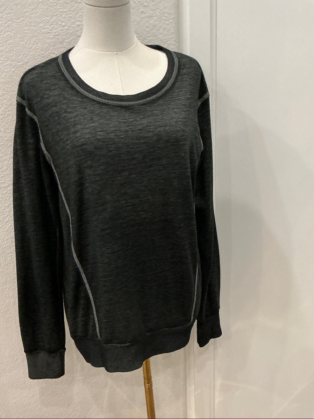 Women's Charcoal Crewneck Sweater - Classic Everyday Layer
